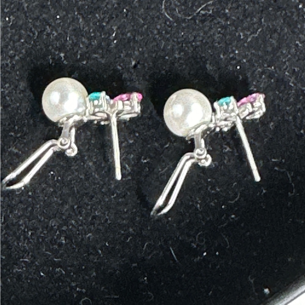 22.8 Carats Mixed Color Topaz Earrings in 925 Silver - Picture 5 of 14